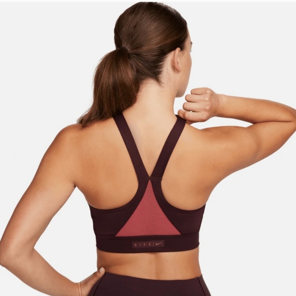 Women’s Nike Swoosh Bra Maroon - Picture 3 of 5